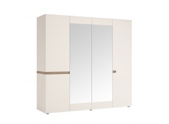 Четырехстворчатый шкаф для одежды с зеркалом Линате 4D/TYP 23A