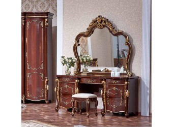 Туалетный столик с зеркалом Венеция (темный орех)