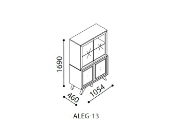 Двустворчатый шкаф витрина для посуды Алегро ALEG-13