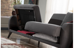 Трехместный Диван-кровать Flexy Флекси (темно-серый)