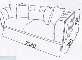 Трехместный диван-кровать Гравита (Gravita) GRAV-02 Беллона