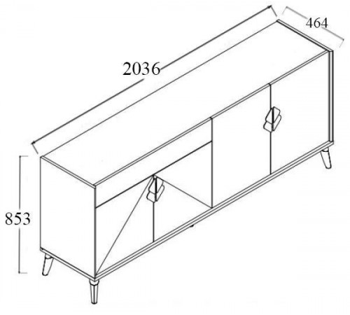 Длинный комод для посуды в гостиную Лорен (Loren) LORE-10