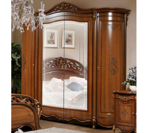 Четырехстворчатый шкаф для одежды Аллегро (орех)