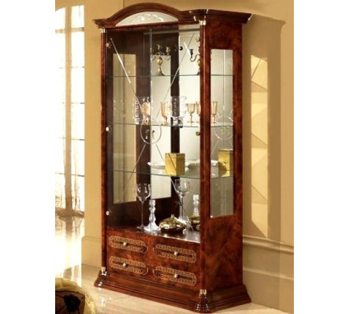 Шкаф-витрина двухдверная Роза (орех)