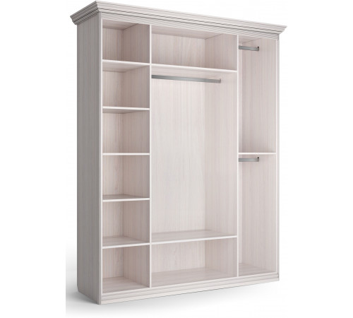 Шкаф 4-х дверный Неаполь Ясень анкор светлый (патина "серебро")