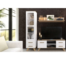 Гостиная Вега Скандинавия 3 (глянец, белый + дуб каньон)