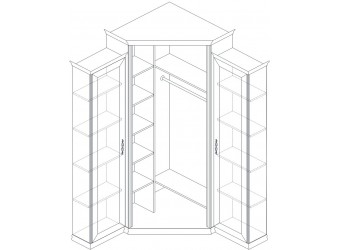 Шкаф 4-х дверный угловой Венето Дуб Леонардо (патина "золото")
