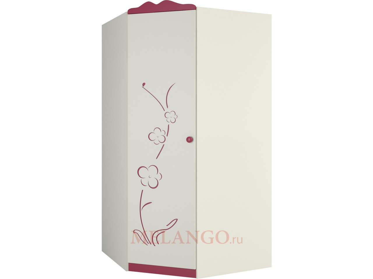 Угловой детский шкаф для одежды Сакура правый ШУ-1ПД0 от Мебель-Неман
