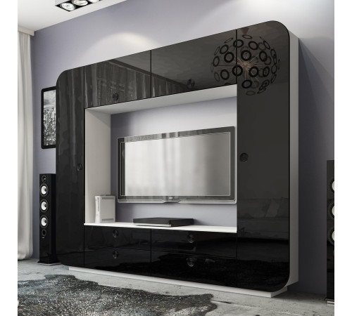 Стенка iMeb (АйМеб) МН-401.1 черный глянец от Мебель-Неман