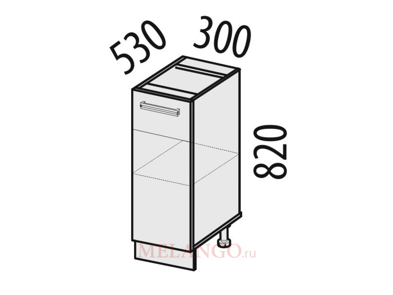 Напольный кухонный шкаф Сакура 30см