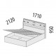 Двуспальная кровать Ривьера 95.21.1 с подъемным механизмом