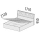 Двуспальная кровать Розали 96.21.1 с подъемным механизмом