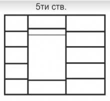 Пятистворчатый шкаф для одежды с зеркалом Rimini Solo РМШ1/5 (s) (черный)