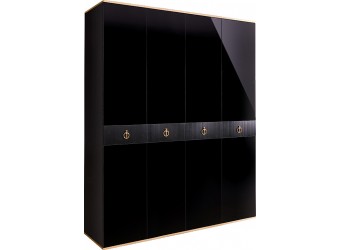 Четырехстворчатый шкаф для одежды Rimini Solo РМШ2/4 (s) (черный)