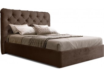 Двуспальная кровать с подъемным механизмом BOGEMIA (шоколад)