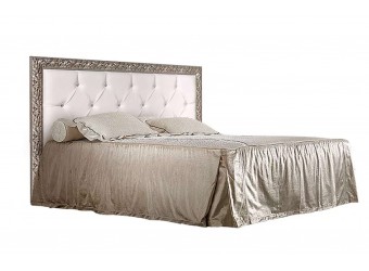 Двуспальная кровать с подъемным механизмом Тиффани Премиум ТФКР-2(П) с мягкой спинкой со стразами (черный, серебро)