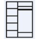 Трехстворчатый шкаф для одежды с зеркалом Тиффани Премиум ТФШ1/3(П) (черный, серебро)