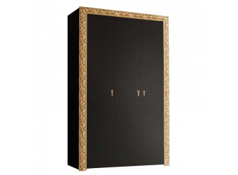 Трехстворчатый шкаф для одежды Тиффани Премиум ТФШ2/3(П) (черный, золото)